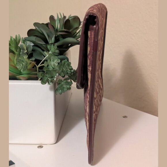 Christian Dior, Trotter Canvas Clutch Bag in Burgundy, VINTAGE - Picture 10 of 12